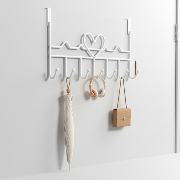 Durable metal over-the-door hook for quick and easy wardrobe organization without tools