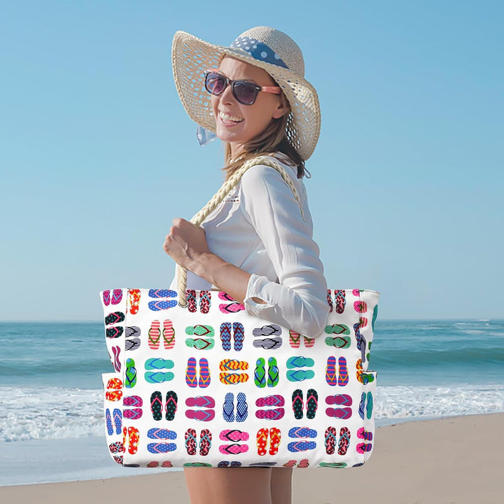 Oversized waterproof tote, sandproof, makes a great gift for beach lovers.
