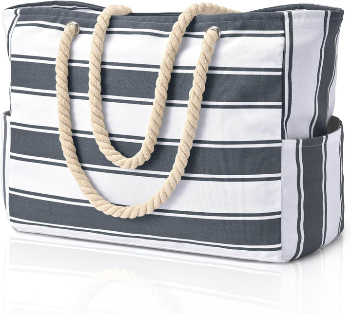 Durable waterproof beach tote for men & women, large interior for all your summer gear.