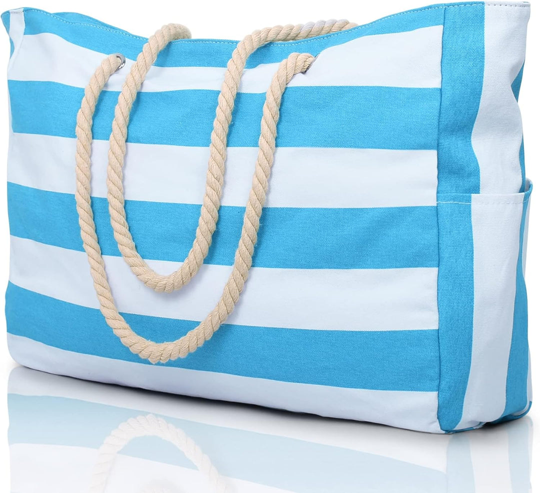 Unisex beach bag, oversized, waterproof & sandproof, in a vibrant blue.