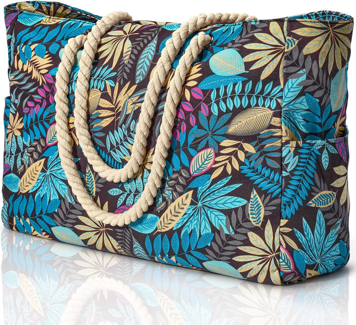 Oversized waterproof sandproof beach bag, keeping essentials safe and dry.