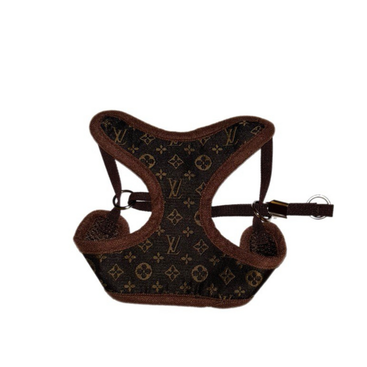 Premium brown dog harness and leash set with padded comfort. Adjustable, no-pull design for all small & large pet walks.