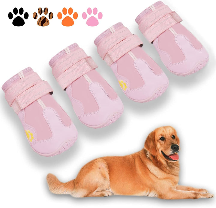 All-weather dog boots being cleaned, showing their easy-care waterproof material, durable pet gear