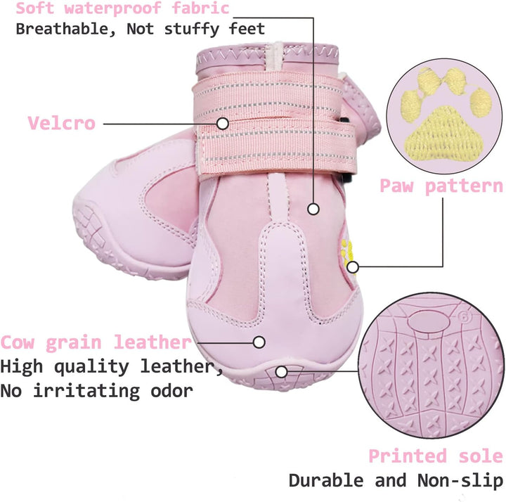 Anti-slip dog boot sole pattern, engineered for maximum grip in various outdoor conditions