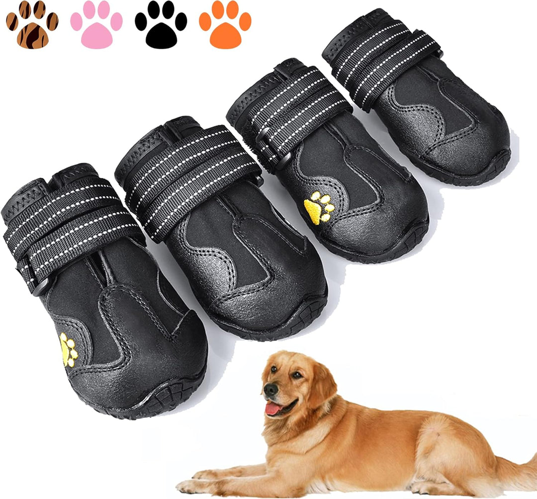 Collection of various sizes of waterproof dog paw protectors, suitable for all dog breeds