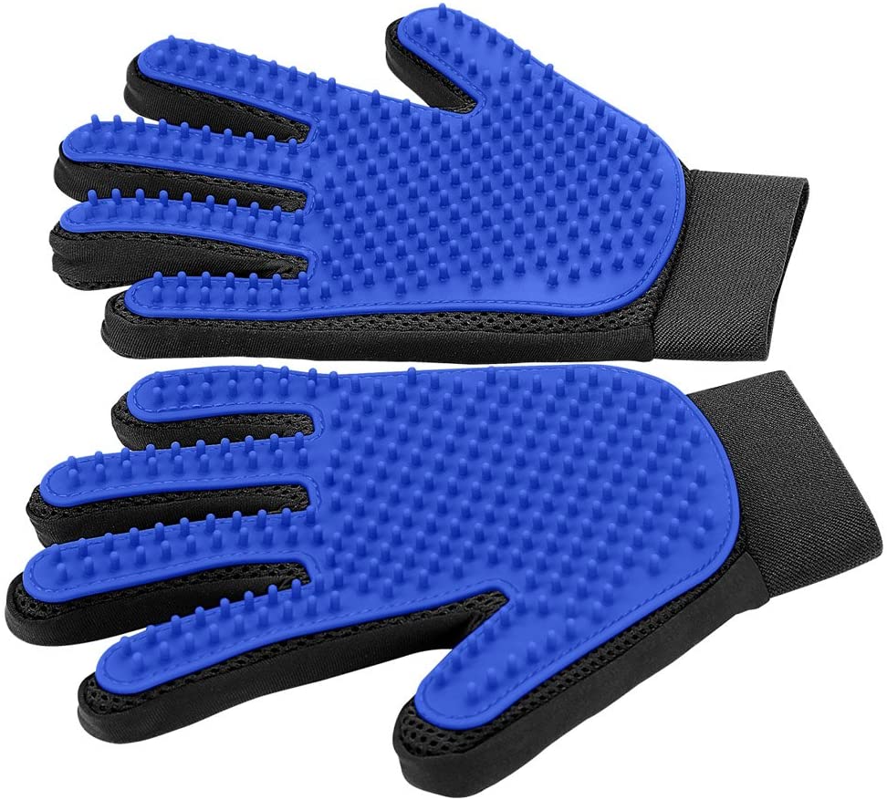 Ergonomic grooming glove for pets, a comfortable hair remover and massage tool for dogs & cats