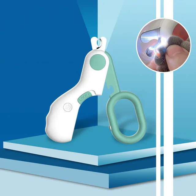 Pet LED nail clipper for safe & precise trimming. Ideal for dog & cat grooming.