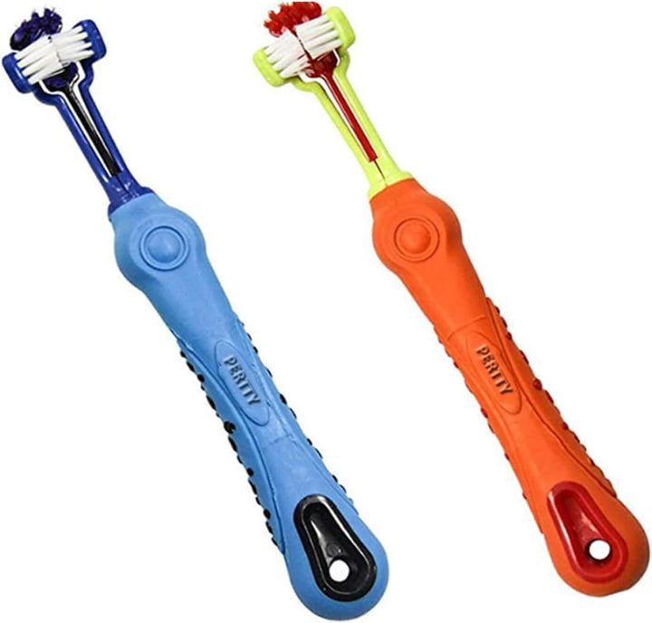 Pet Tri-Sided Toothbrush: an effective tool for dog dental hygiene, tartar & bad breath control