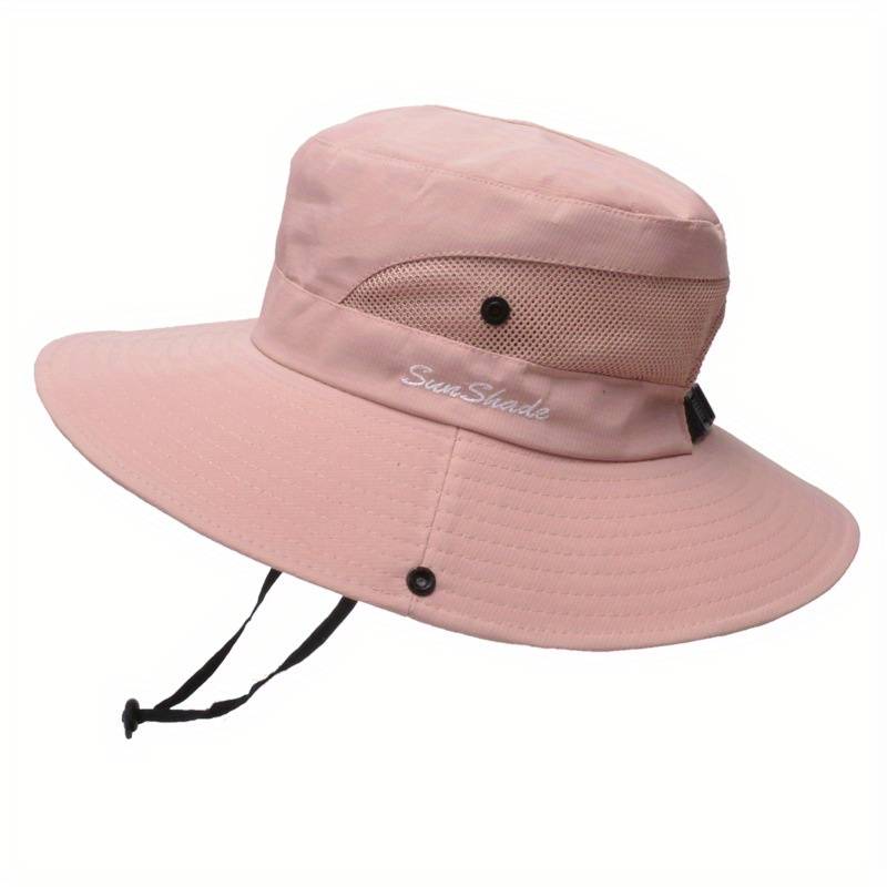 Women's pink sun hat, wide brim and UV protection for ultimate comfort.