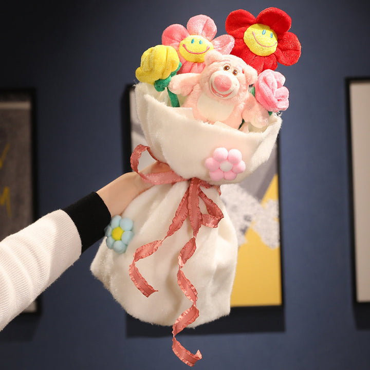 A delightful character plush bouquet, a cuddly & kawaii gift for all ages.
