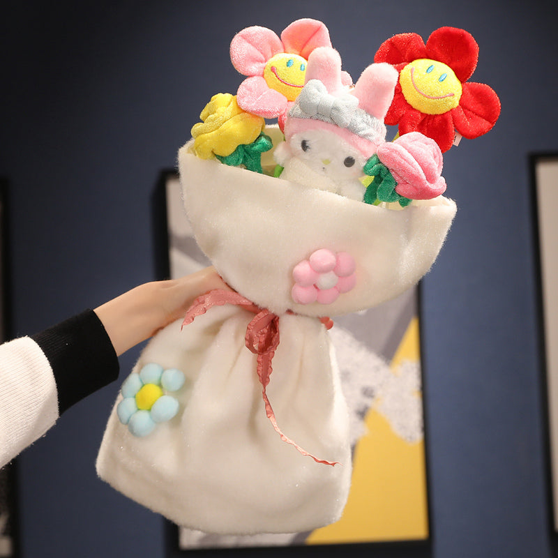 Adorable unisex plush toy character bouquet, a soft & huggable unique present.