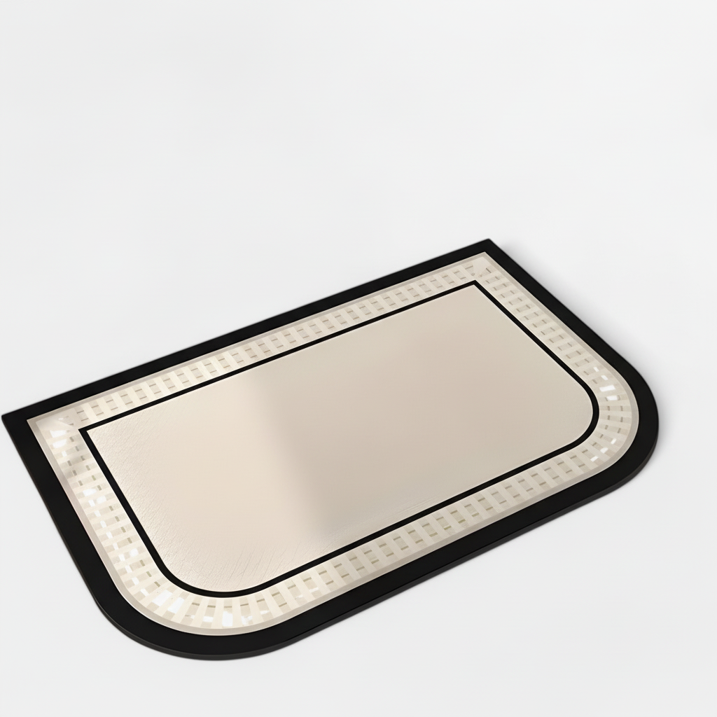 Rolled-up soft anti-slip bath mat demonstrating its flexible and compact storage design.