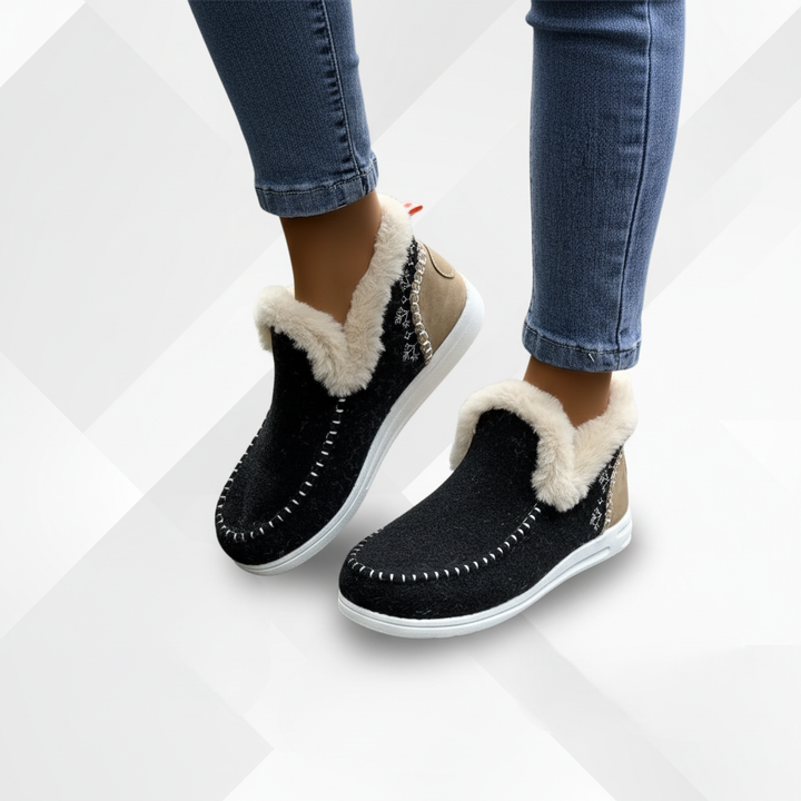 ComfyGlide women's comfort shoes with full plush lining, offering excellent warmth and arch support.