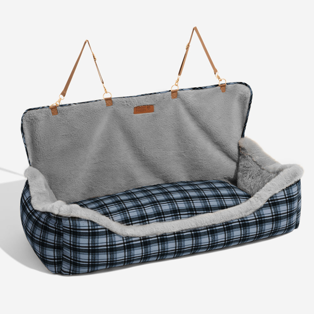 RideSafe CozySeat: the ultimate plush dog car bed for secure & comfortable pet travel.