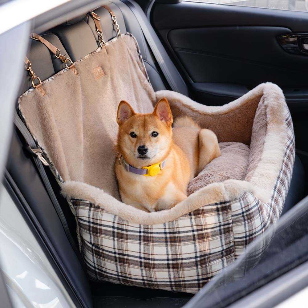 RideSafe CozySeat plush dog car seat for pet safety & comfort during car travel.