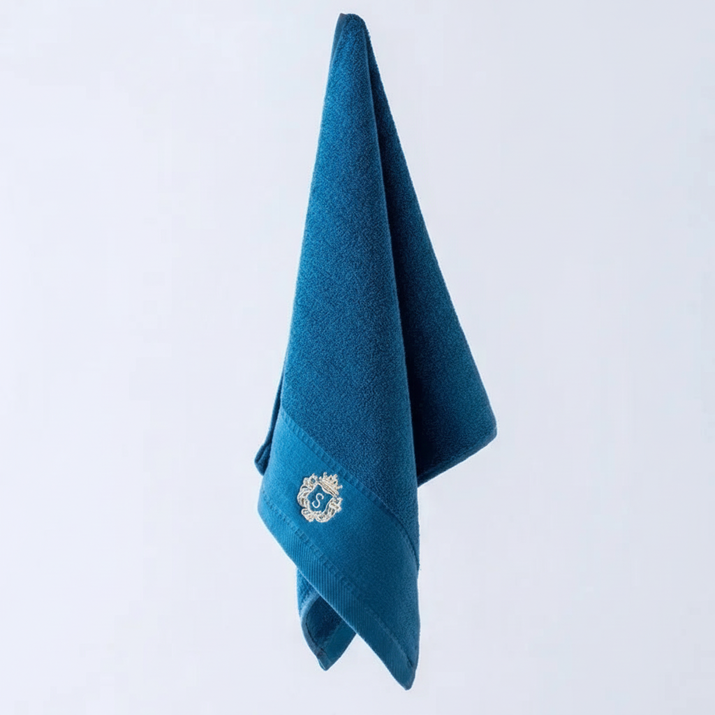 embroidered detail on Quick-Dry Absorbent Towel, highlighting premium bathroom essential