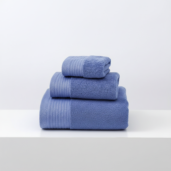 Unisex pastel color bath towel set by Plush Relax, 100% cotton and super soft