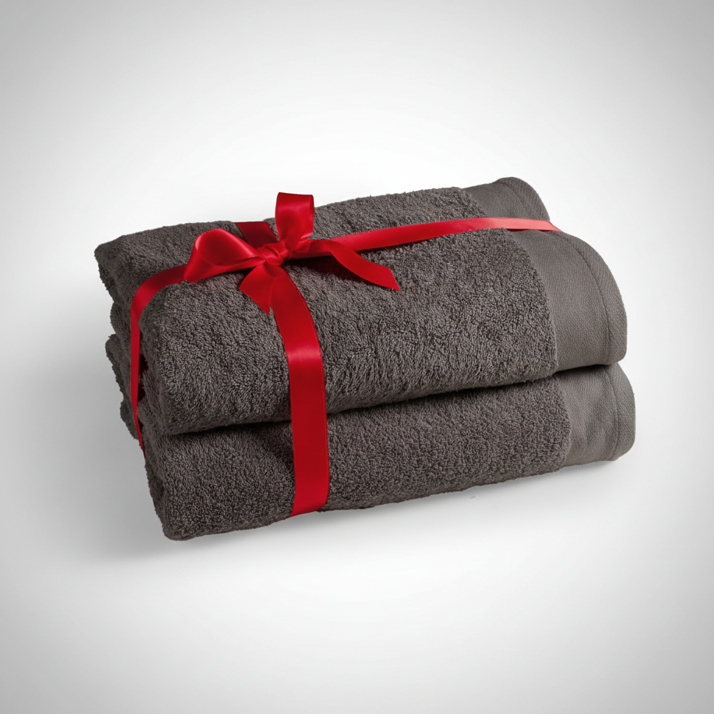 Two premium cotton towels, part of a set, luxurious and super absorbent for bath and spa