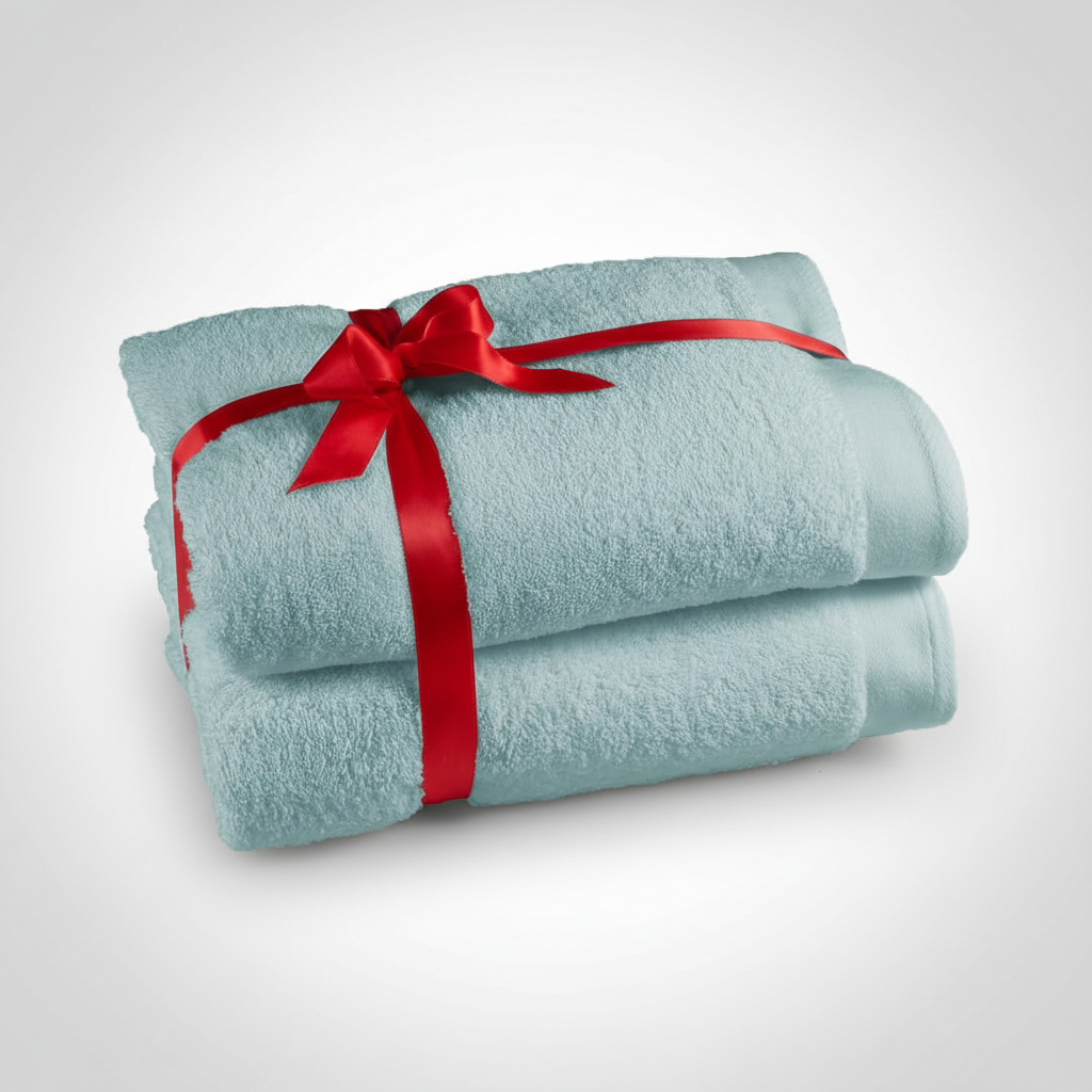 Absorbent two-piece terry cotton towel set, soft bathroom linen for a luxurious spa feel at home