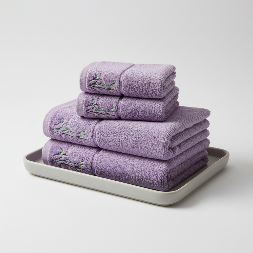 Detail shot of the woven texture of a high-quality bamboo bath towel, emphasizing its softness and eco-friendly material.