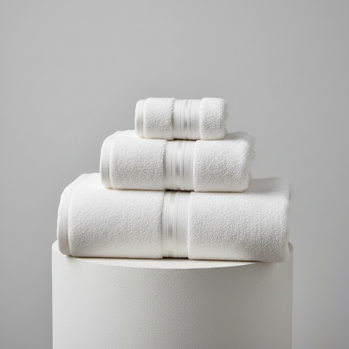 Complete 3-piece soft cotton towel set, highly absorbent for home goods