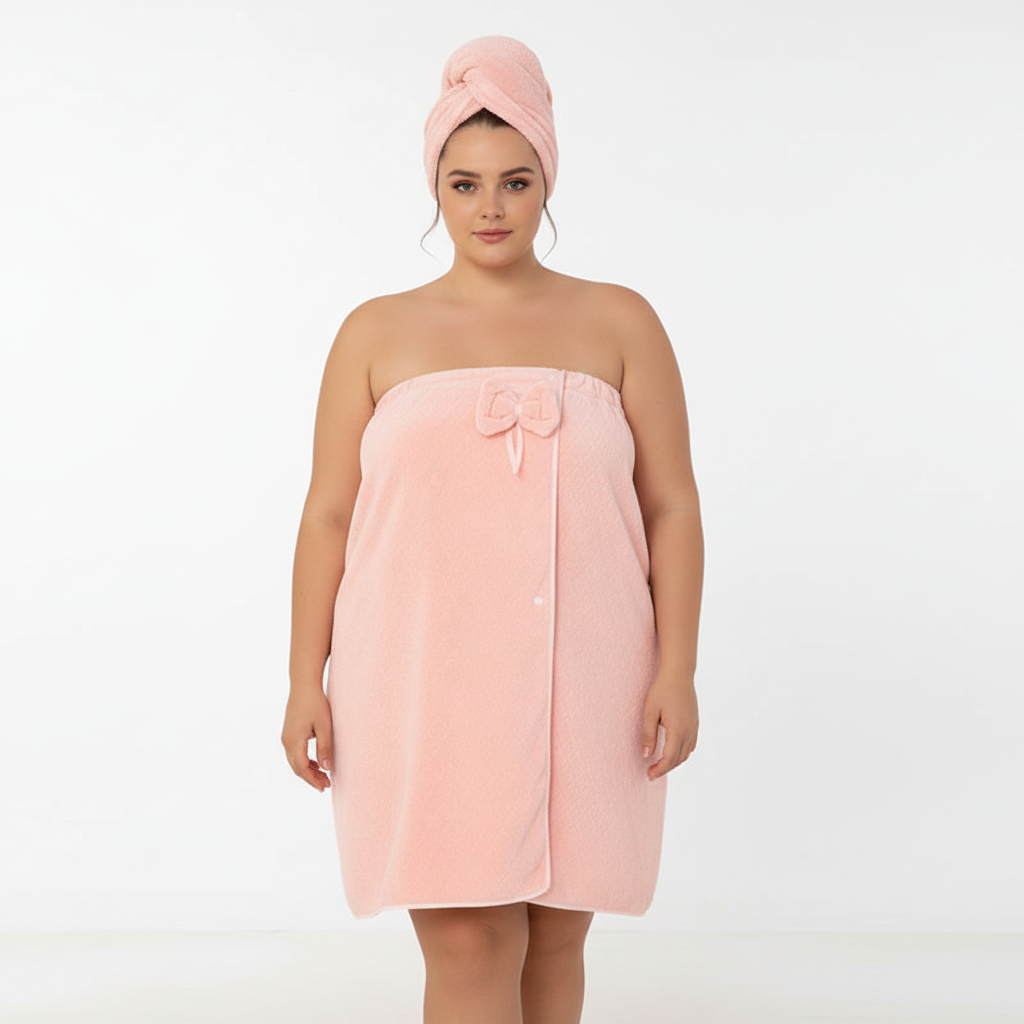 Luxurious women's thick plush robe, absorbent and soft, a perfect oversized comfort essential