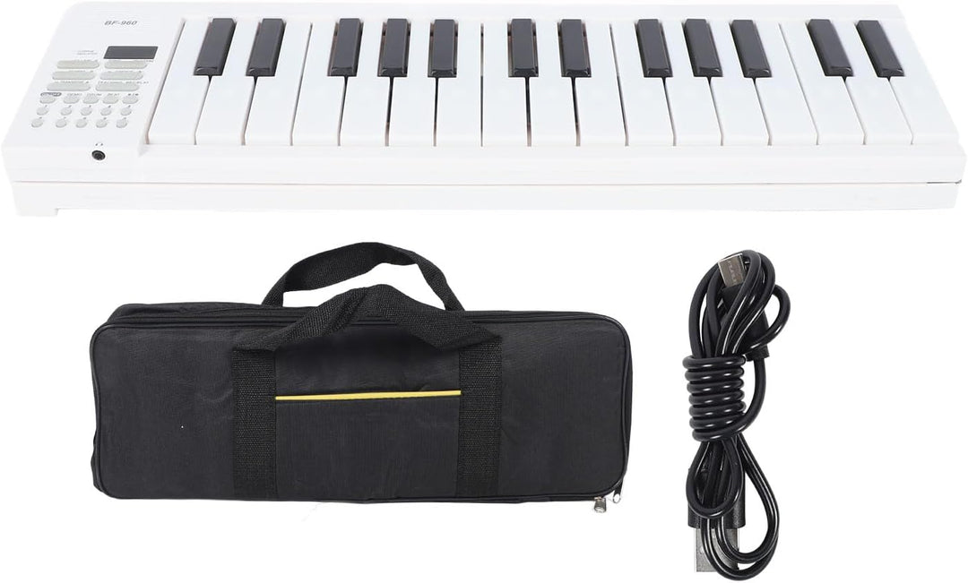 Portable 61-Key Foldable Digital Piano, Meliora, black, includes pedal, ideal for travel and practice
