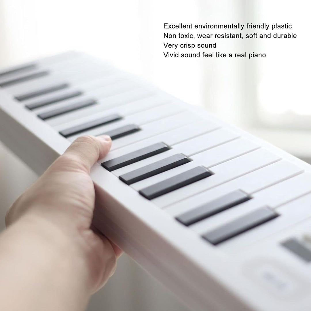 Rechargeable 61-Key Foldable Digital Piano, Meliora, with included charging cable, ready for on-the-go music
