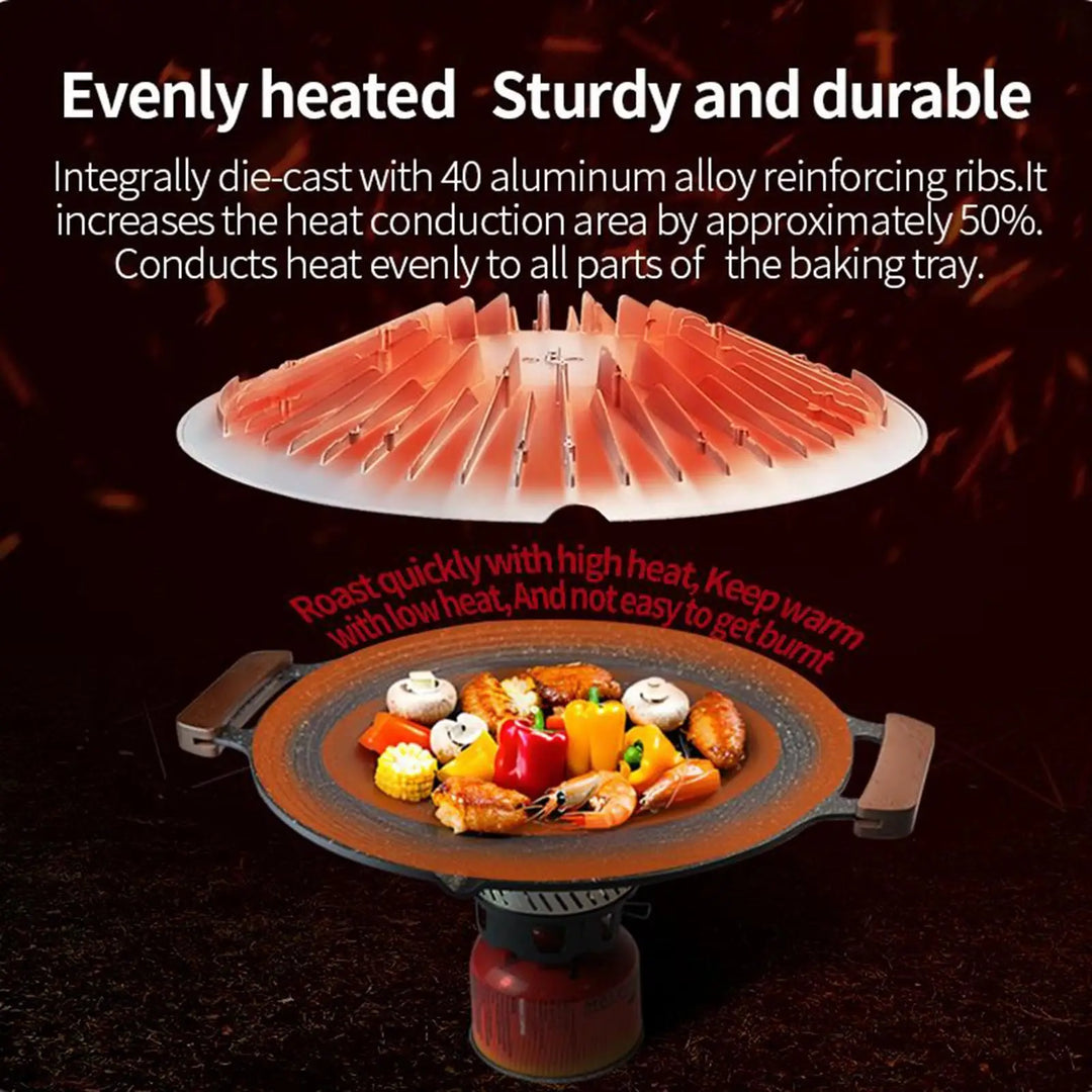 High-quality portable aluminum grill pan for easy outdoor grilling & frying