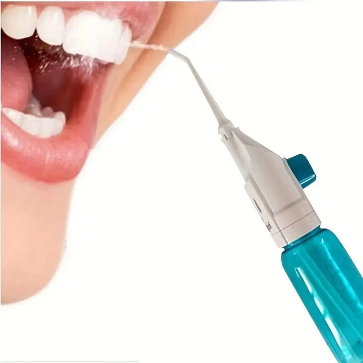 Portable high-pressure water flosser for professional teeth cleaning, promoting gum health on the go.