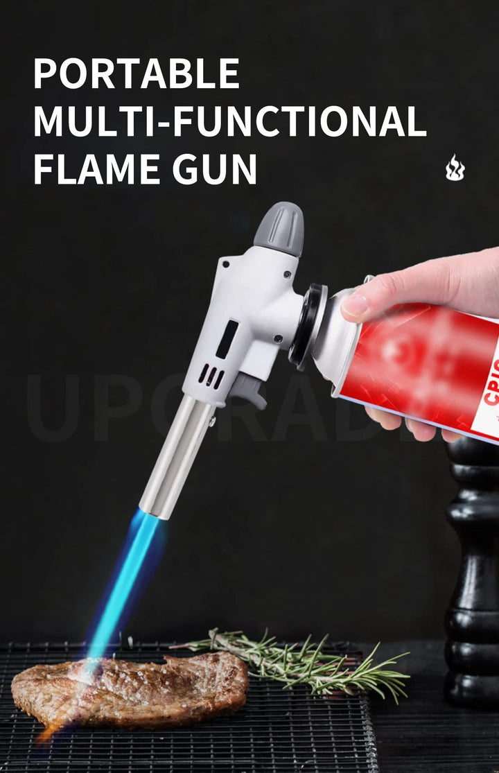 Portable and robust metal butane torch producing a powerful flame for various uses