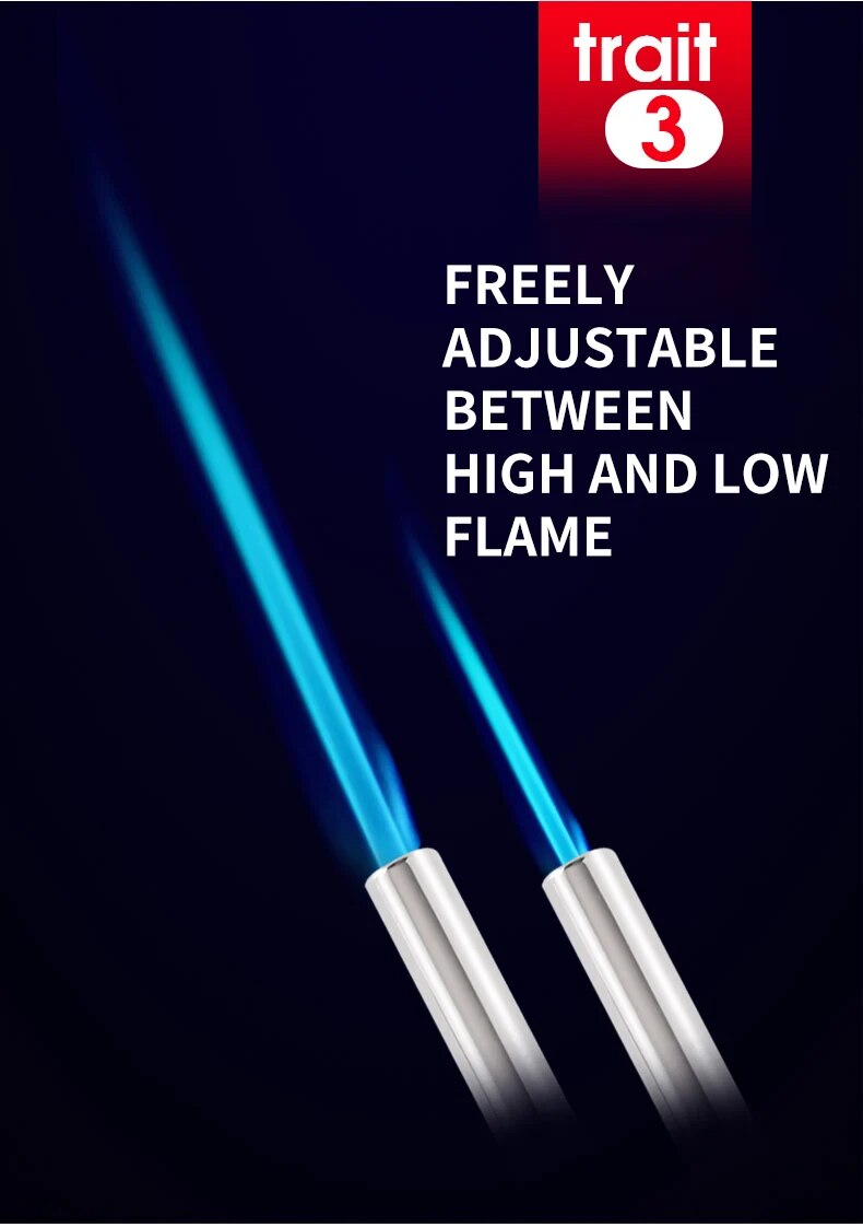 Durable metal butane torch, ideal for lighting BBQs and campfires with ease