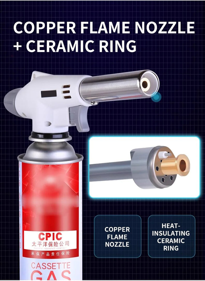 Professional metal butane torch, designed for precision cooking and BBQ