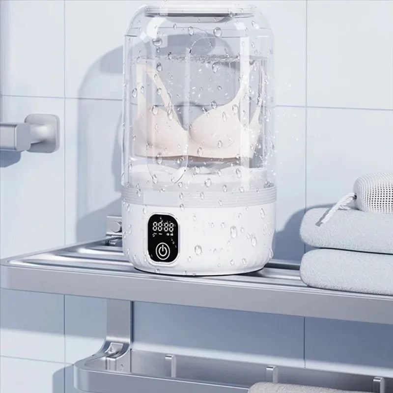 Rechargeable portable washer, perfect for small garments and camping gear with LED display