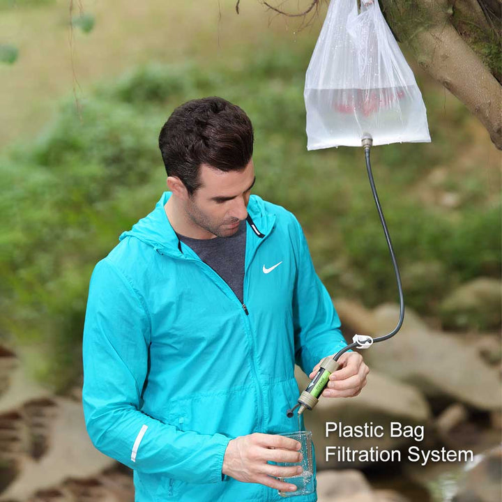 Lightweight PureStream portable water purifier for hiking, camping, and outdoor adventures.