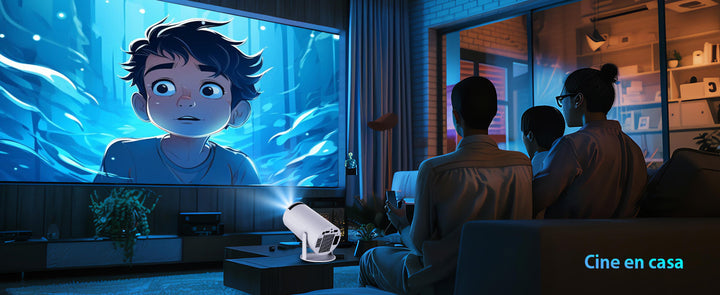 Wireless HD projector offering easy setup & screen mirroring for smart devices, perfect for flexible use.