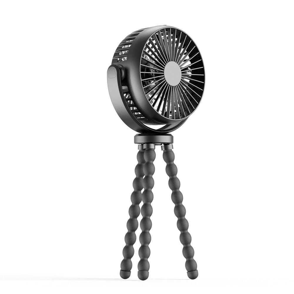 Versatile personal fan: 8000mAh stroller fan with bendable legs, perfect for travel & baby comfort