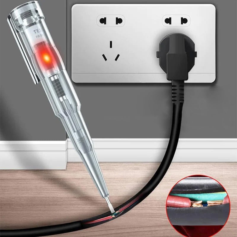 Portable voltage tester pen for electricians, safe non-contact circuit detection.