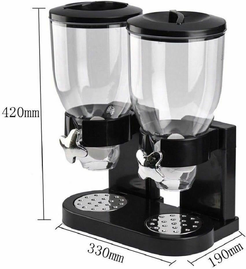 Ergonomic knob on PortionMate double dry food dispenser for smooth, controlled dispensing of cereals