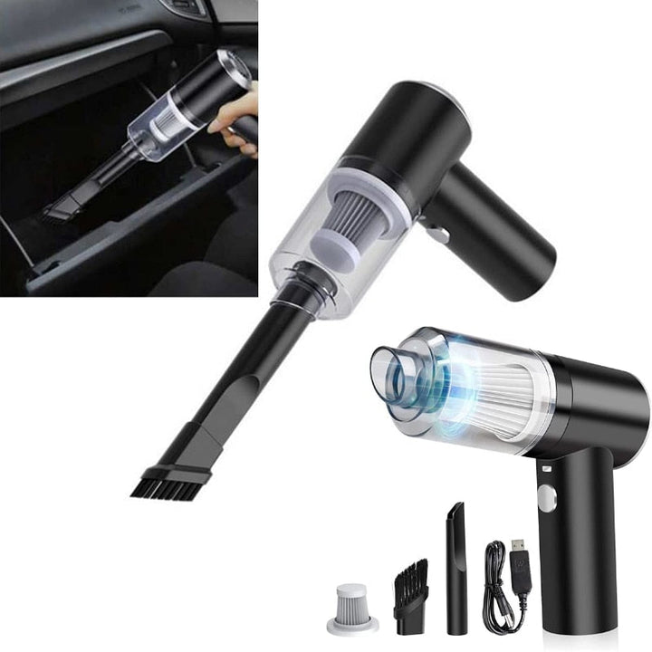 USB rechargeable cordless handheld vacuum. Portable, powerful cleaner for home, car, & travel.