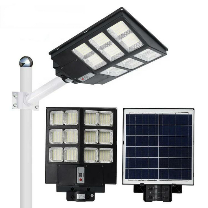 Powerful solar LED outdoor security lamp for garden & driveway. Weatherproof & wireless, ensures safety.