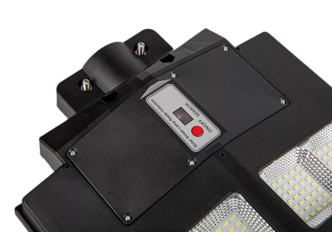 Modern solar outdoor LED security light. Energy-saving, weatherproof, wireless for home safety & pathways.