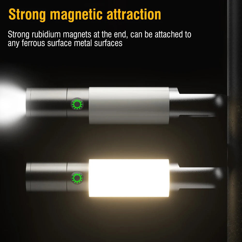 Waterproof (IPX4) USB-C rechargeable LED flashlight, built for rugged use.
