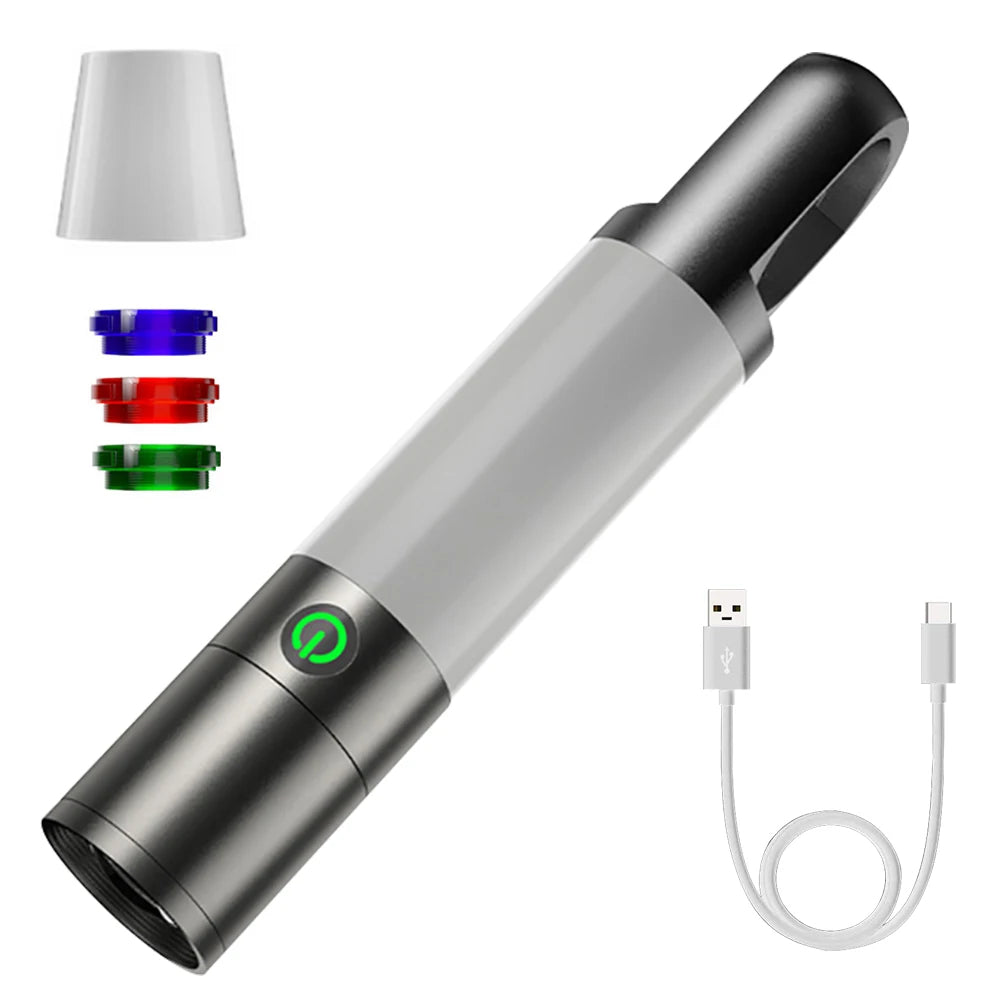 Versatile LED flashlight with powerful beam & magnetic tailcap for hands-free use.