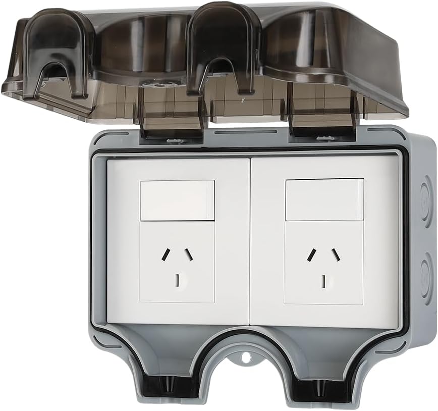PowerGuard IP66 lockable outdoor socket, perfect for secure exterior electrical connections and outdoor decor.