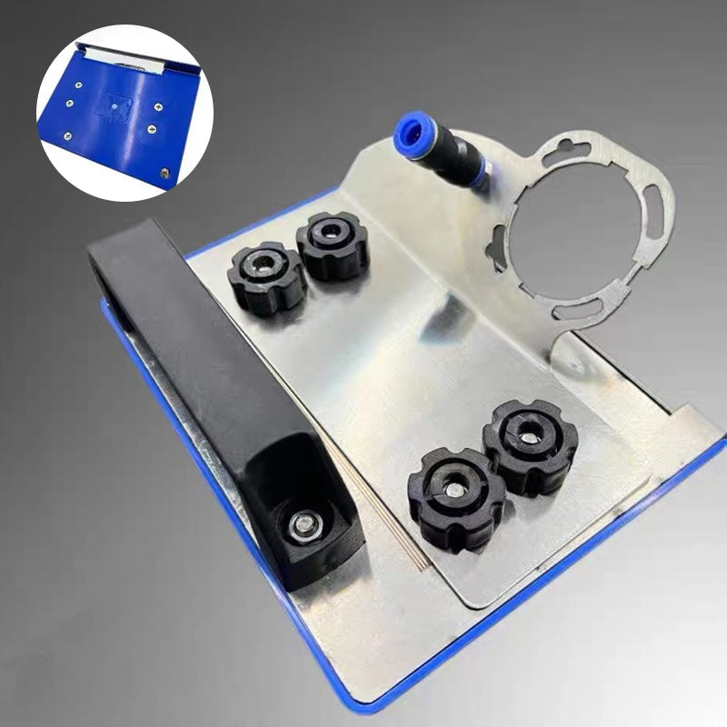 DIY 45-degree tile cutting tool for angle grinders, ideal for home renovation and sharp bevel edges.