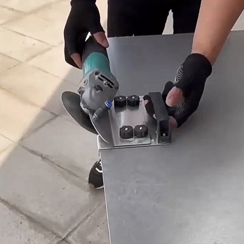 Versatile 45-degree tile cutter attachment for angle grinders, creating clean, sharp bevel cuts for tiles.