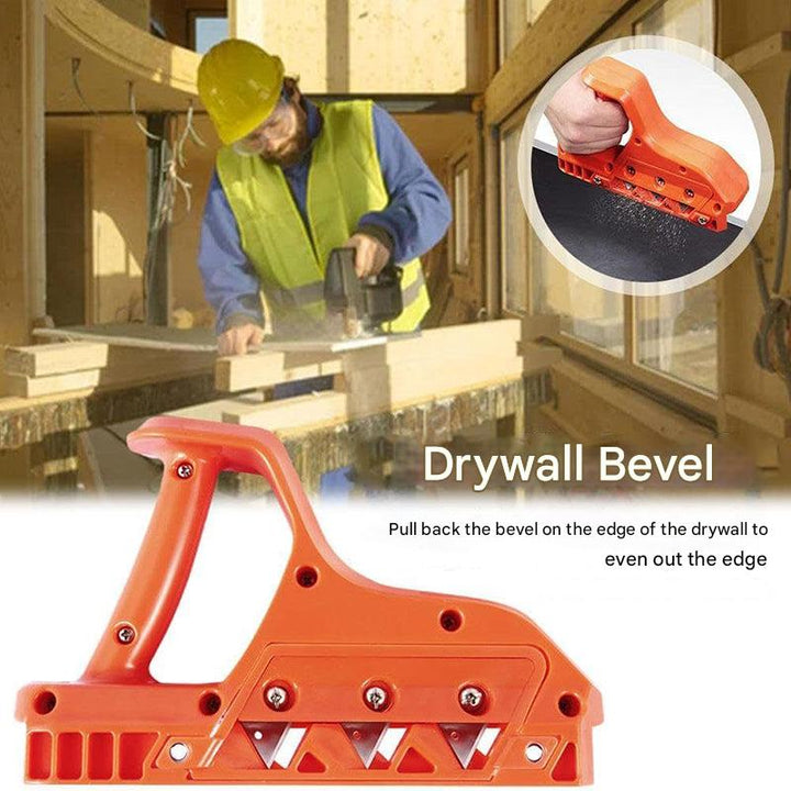 Edge beveler and hand scraper for quick, clean finishing on drywall and wood.
