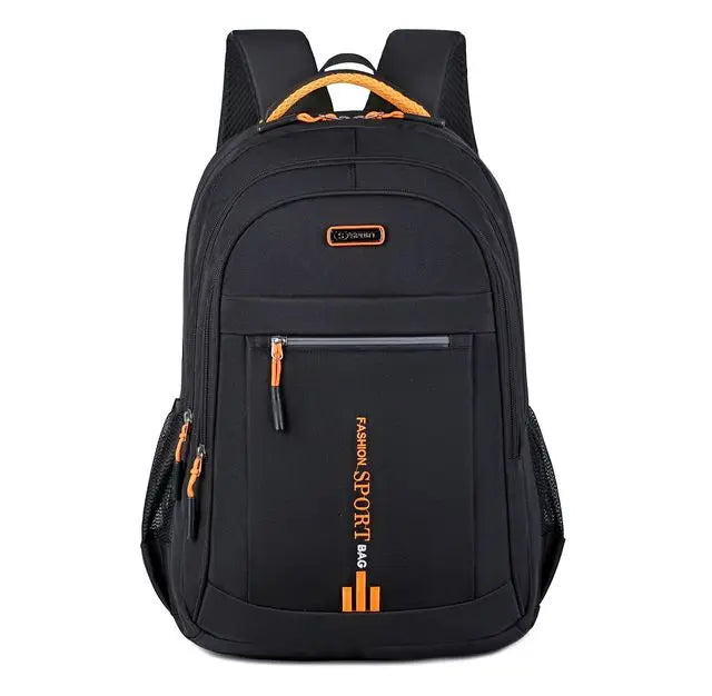Man walking with a stylish men's waterproof business backpack, perfect for the urban professional.