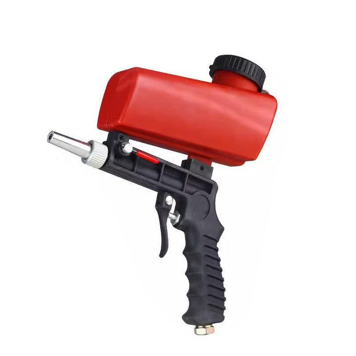 Portable sandblasting gun kit, an effective rust remover and paint stripper for various surfaces.